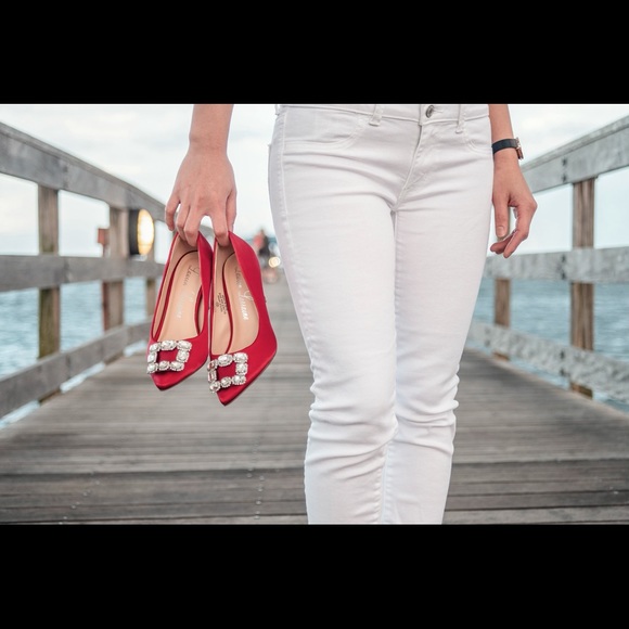 Lauren Lorraine Carolyn red pump - Picture 7 of 7